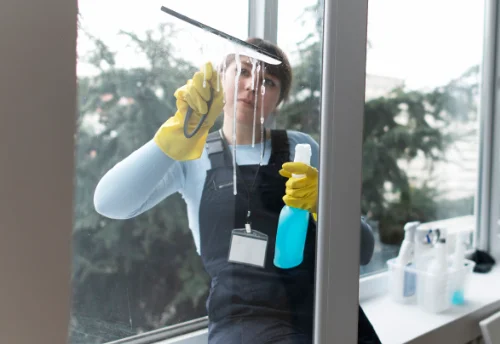 Nettoyage de vitres intérieures et extérieures à la Vraie-Croix